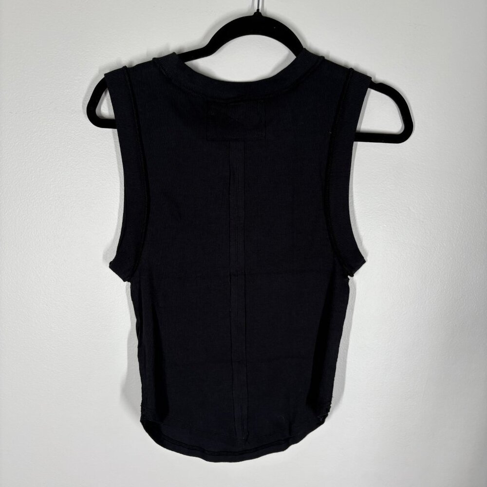 We The Free Women M Black Ribbed Casual Crew Neck Kate Tank Top NWOT - Picture 9 of 11